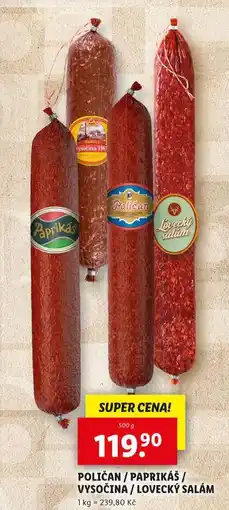 Lidl Lovecký salám nabídka