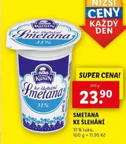 Lidl Smetana ke šlehání nabídka