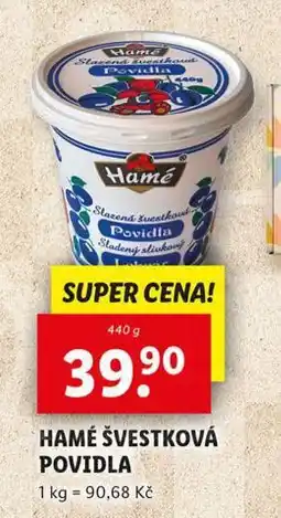 Lidl Hamé švestková povidla nabídka