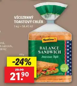 Lidl Vícezrnný toastový chléb nabídka