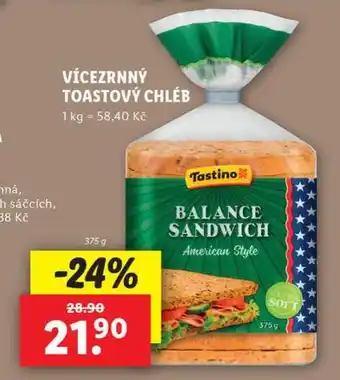 Lidl Vícezrnný toastový chléb nabídka