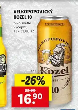 Lidl Pivo velkopopovický kozel nabídka