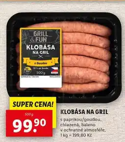 Lidl Klobása na gril nabídka