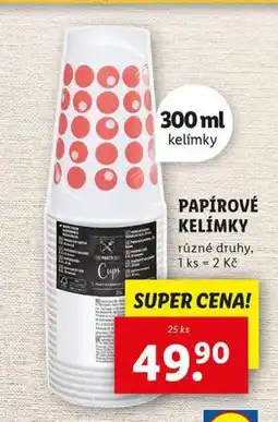 Lidl Papírové kelímky nabídka