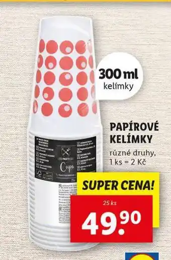 Lidl Papírové kelímky nabídka