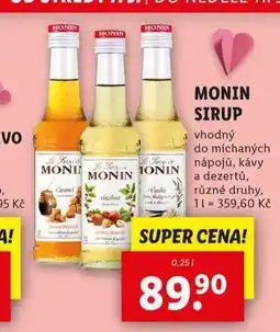 Lidl Monin sirup nabídka