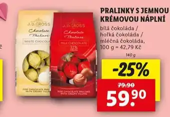 Lidl Pralinky s jemnou krémovou náplní nabídka