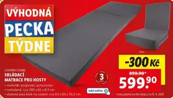 Lidl Skládací matrace pro hosty nabídka