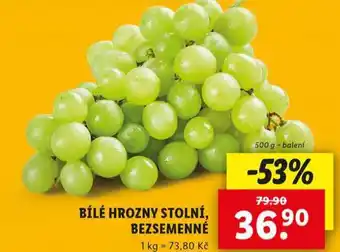 Lidl Hrozny bílé bezsemenné nabídka