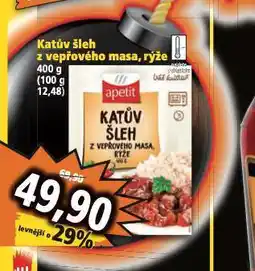 Norma Katův šleh z vepřového masa, rýže nabídka