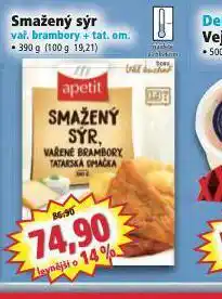 Norma Smažený sýr, vařené brambory + tatarská omáčka nabídka