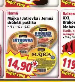 Norma Hamé játrovka, matěj, májka, svačinka nabídka