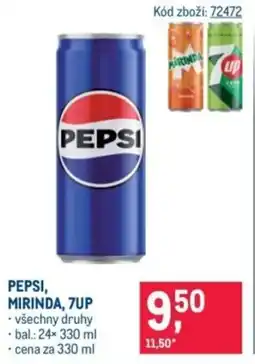 Makro PEPSI, MIRINDA, 7UP nabídka
