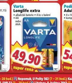 Norma Varta longlife extra alkalické baterie nabídka