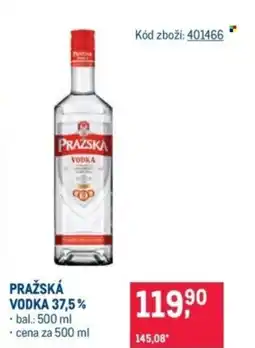 Makro PRAŽSKÁ Vodka 37,5% nabídka