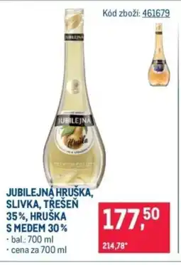 Makro Jubilejná Hruška, Slivka, Třešeň 35%, Hruška s medem 30% nabídka