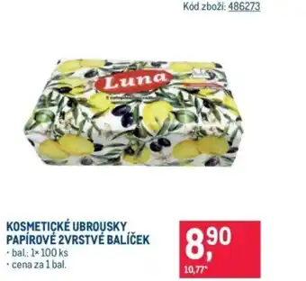 Makro Kosmetické ubrousky papírové 2vrstvé balíček nabídka