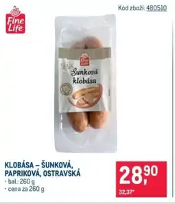 Makro Klobása – šunková, papriková, ostravská nabídka