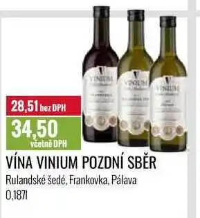 Ratio VÍNA VINIUM POZDNÍ SBĚR 0,187l nabídka