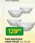 Hruška Sada skleněných misek VALUE 4ks, 12.5cm nabídka