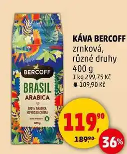 Penny Market KÁVA BERCOFF zrnková, různé druhy, 400 g nabídka