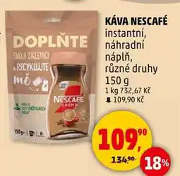 Penny Market KÁVA NESCAFÉ instantní, náhradní náplň, různé druhy, 150 g nabídka