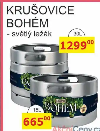 BENE Nápoje KRUŠOVICE BOHÉM - světlý ležák 15L nabídka