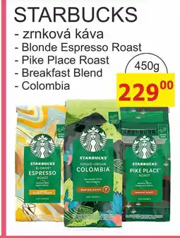 BENE Nápoje STARBUCKS - zrnková káva 450g nabídka