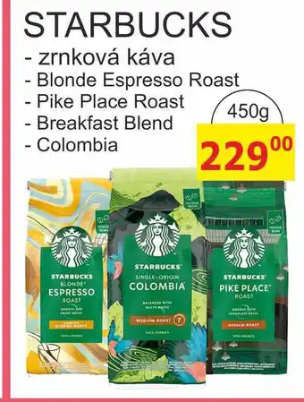BENE Nápoje STARBUCKS - zrnková káva 450g nabídka