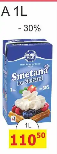 BENE Nápoje BOHEMILK Smetana ke šlehání tuk 30% 1L nabídka