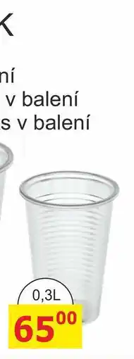 BENE Nápoje KELÍMEK - plastový transparent - 0,3L/100 ks nabídka