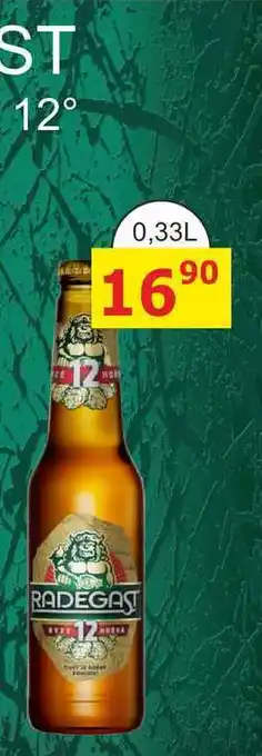 BENE Nápoje Radegast Ryze hořká 12 pivo světlý ležák 0,33l nabídka