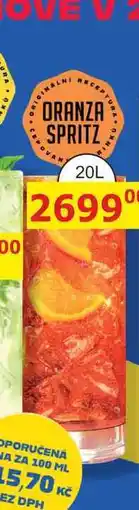 BENE Nápoje ORANZA SPRITZ 20L nabídka