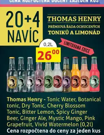 BENE Nápoje Thomas Henry - Tonic Water 0,2L nabídka