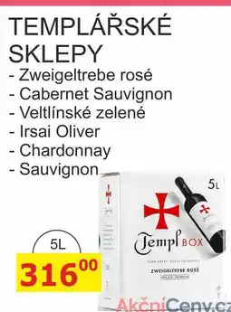 BENE Nápoje TEMPLÁŘSKÉ SKLEPY - Zweigeltrebe rosé 5L nabídka