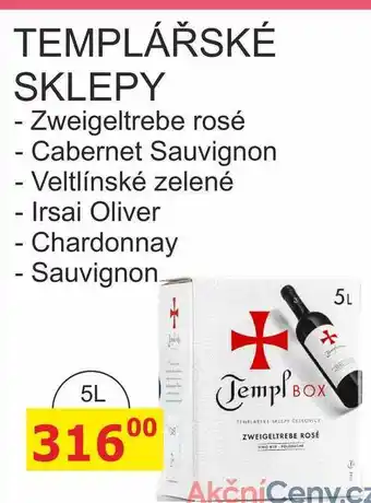 BENE Nápoje TEMPLÁŘSKÉ SKLEPY - Zweigeltrebe rosé 5L nabídka