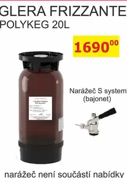 BENE Nápoje GLERA FRIZZANTE POLYKEG 20L nabídka