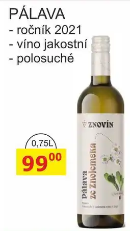 BENE Nápoje ZNOVÍN 0,75L PÁLAVA - ročník 2021 nabídka