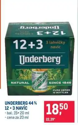 Makro UNDERBERG 44 % 12 + 3 NAVÍC nabídka
