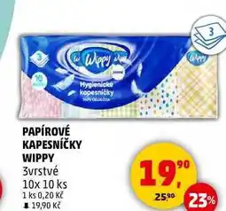 Penny Market PAPÍROVÉ KAPESNÍČKY WIPPY 3vrstvé, 10x 10 ks nabídka