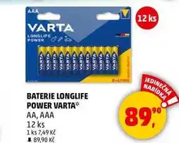 Penny Market BATERIE LONGLIFE POWER VARTA AA, AAA, 12 ks nabídka