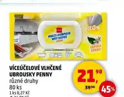 Penny Market VÍCEÚČELOVÉ VLHČENÉ UBROUSKY PENNY různé druhy, 80 ks nabídka