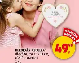 Penny Market DEKORAČNÍ CEDULKA dřevěná, cca 11 x 11 cm, různá provedení, 1 ks nabídka