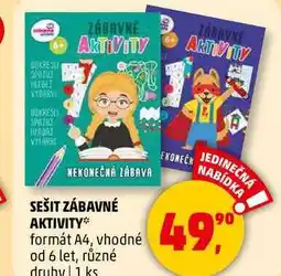 Penny Market SEŠIT ZÁBAVNÉ AKTIVITY formát A4, vhodné od 6 let, různé druhy, 1 ks nabídka