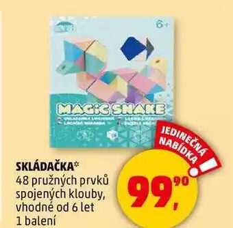 Penny Market SKLÁDAČKA 48 pružných prvků spojených klouby, vhodné od 6 let, 1 balení nabídka