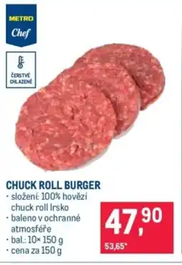 Makro Chuck roll burger nabídka