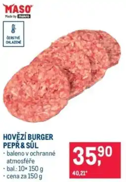 Makro Hovězí burger pepř& sůl nabídka