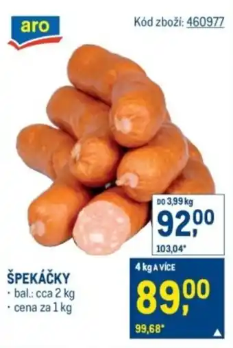 Makro Špekáčky nabídka
