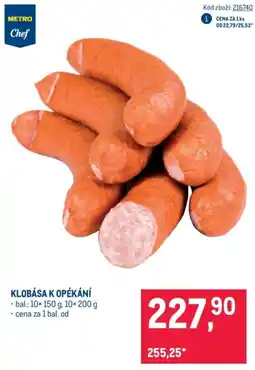Makro Klobása k opékání nabídka