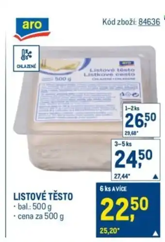 Makro Listové těsto nabídka